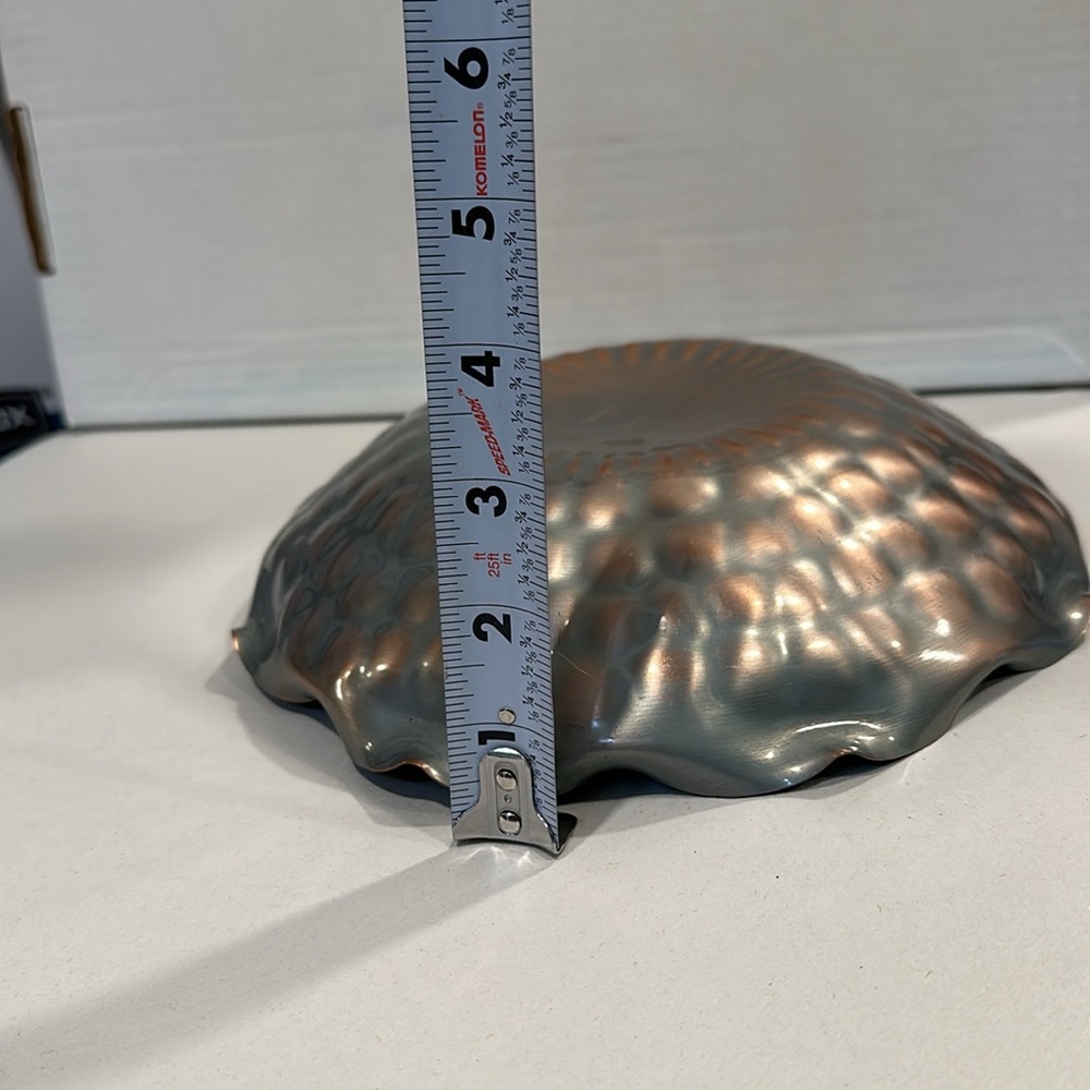 VINTAGE Victorian GREGORIAN COPPER Bowl Hand Hammered 310 “Crown” 9” X 2” - Picture 5 of 8